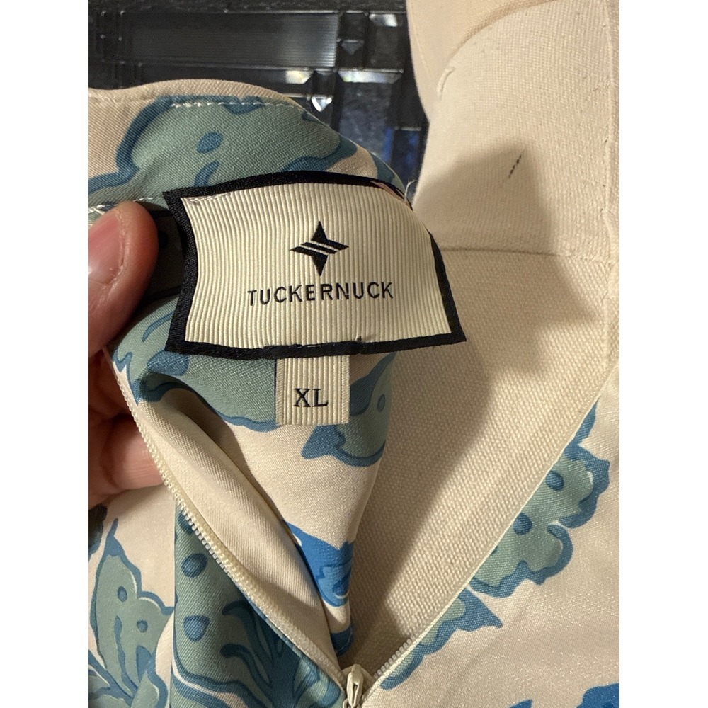 TUCKERNUCK 'Jamie' midi chinoiserie- inspired botanical Floral shift dress Sz XL - Picture 10 of 14
